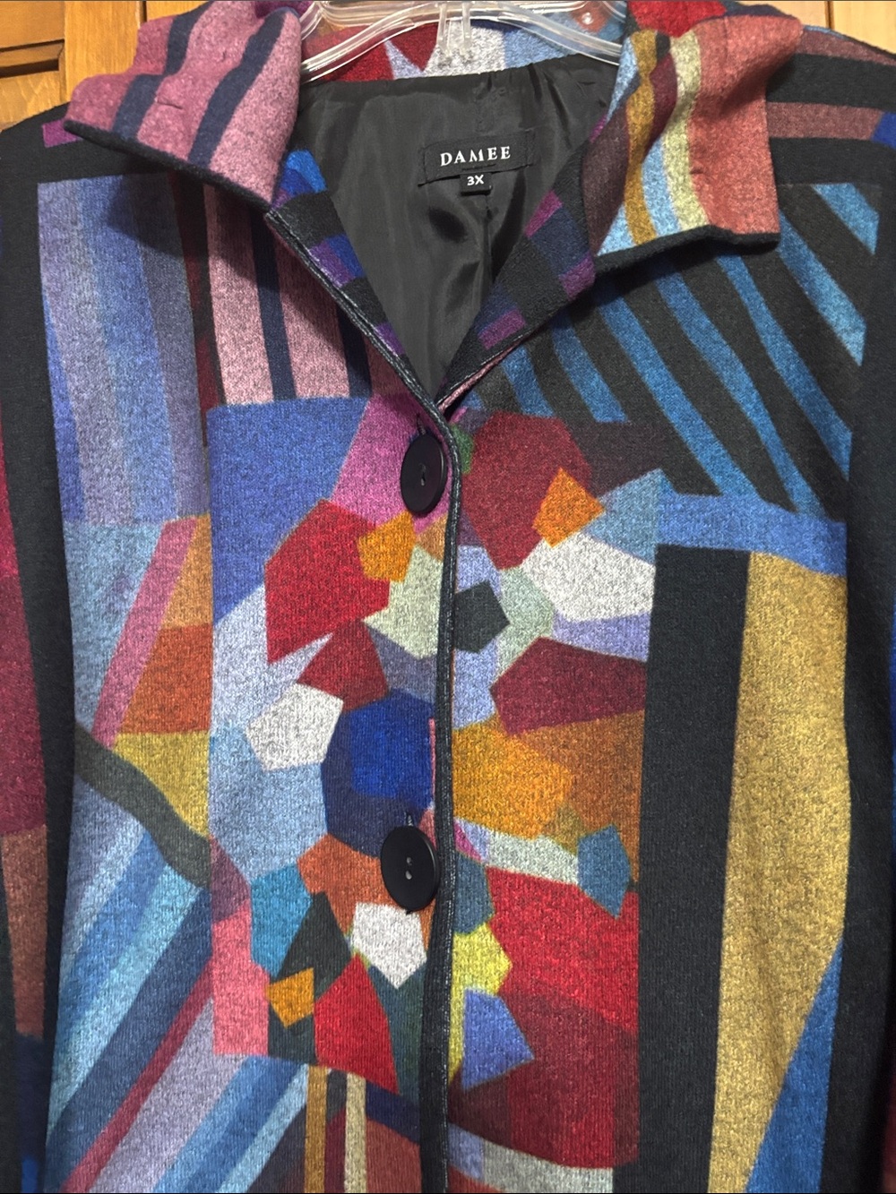 Damee Multicolor Geometric Button-Front Jacket - Picture 6 of 7